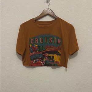 Orange Graphic Crop Top